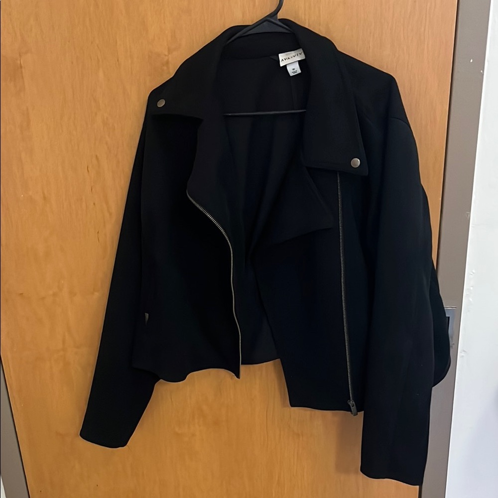 Ava & Viv Black Asymmetrical Zip Jacket
